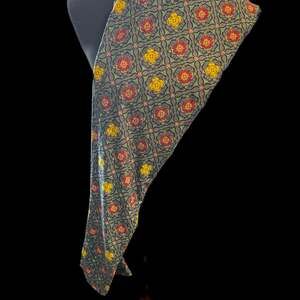 LuLaRoe Patterned Leggings -  Gray with Red, Yellow, Green Floral Design, tall a